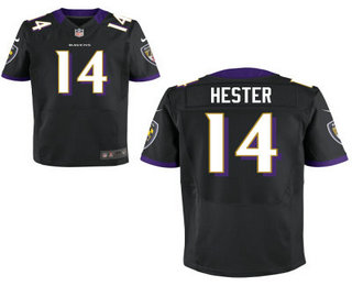 Men's Baltimore Ravens #14 Devin Hester Black Alternate Stitched NFL Nike Elite Jersey