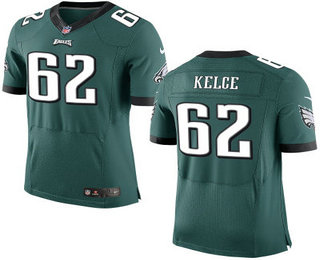 Men's Philadelphia Eagles #62 Jason Kelce NEW Midnight Green Team Color Stitched NFL Nike Elite Jersey