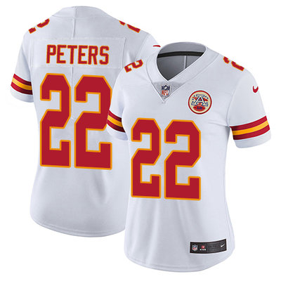 Women's Nike Kansas City Chiefs #22 Marcus Peters White Stitched NFL Vapor Untouchable Limited Jersey