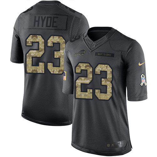 Nike  NFL Buffalo Bills #23 Micah Hyde Limited Black 2016 Salute to Service Men's Jersey