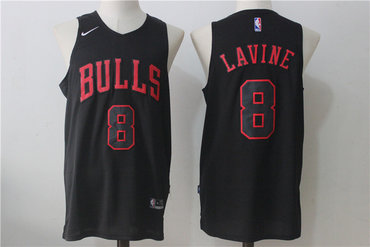 Men's Chicago Bulls #8 Zach LaVine All Black 2017-2018 Nike Swingman Stitched NBA Jersey