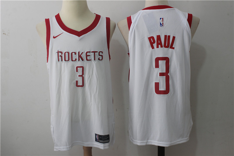 Men's Houston Rockets #3 Chris Paul New White 2017-2018 Nike Swingman Stitched NBA Jersey