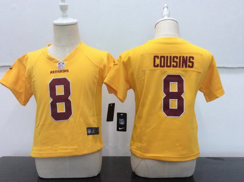 Toddler Washington Redskins #8 Kirk Cousins Gold 2016 Color Rush Stitched NFL Nike Game Jerse