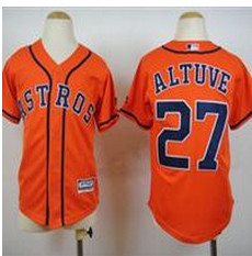 Youth Houston Astros #27 Jose Altuve Orange Cool Base Stitched Baseball Jersey