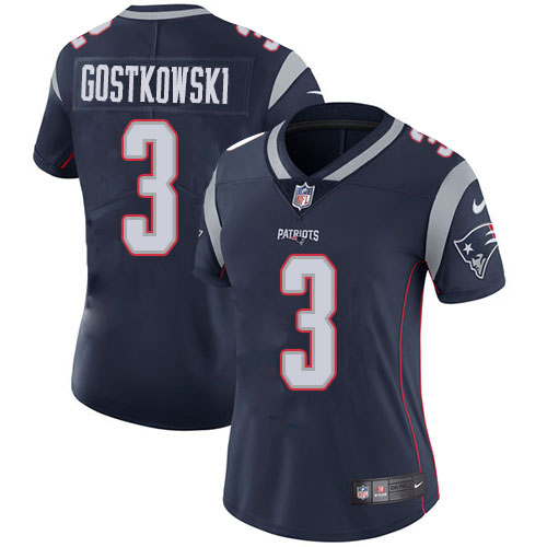 Women's Nike Patriots #3 Stephen Gostkowski Navy Blue Team Color Stitched NFL Vapor Untouchable Limited Jersey