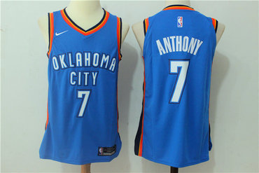 Men's Oklahoma City Thunder #7 Carmelo Anthony New Royal Blue 2017-2018 Nike Swingman Stitched NBA Jersey