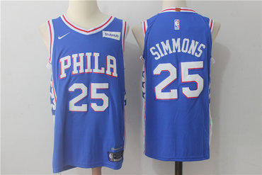 Men's Philadelphia 76ers #25 Ben Simmons New Royal Blue 2017-2018 Nike Swingman Stitched NBA Jersey