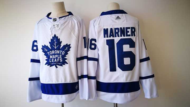 Men's Toronto Maple Leafs #16 Mitchell Marner White 2017-2018 Hockey Stitched NHL Jersey