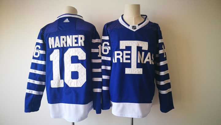 Men's Toronto Maple Leafs #16 Mitchell Marner Royal Blue Arenas 2017-2018 Hockey Stitched NHL Jersey