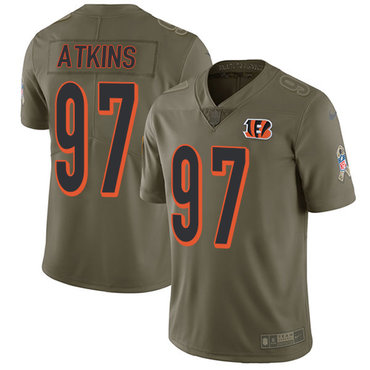 Nike Cincinnati Bengals #97 Geno Atkins Olive Men's Stitched NFL Limited 2017 Salute To Service Jersey