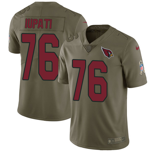 Nike Arizona Cardinals #76 Mike Iupati Olive Men's Stitched NFL Limited 2017 Salute to Service Jersey