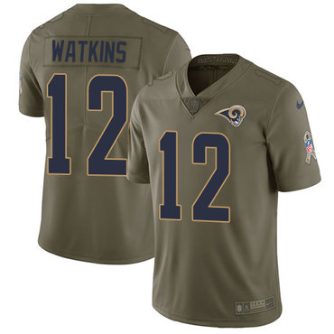 Nike Los Angeles Rams #12 Sammy Watkins Olive Men's Stitched NFL Limited 2017 Salute to Service Jersey