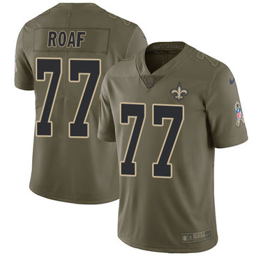 Nike New Orleans Saints #77 Willie Roaf Olive Men's Stitched NFL Limited 2017 Salute To Service Jersey