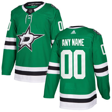 Custom Men's Adidas Dallas Stars Green Home Authentic Stitched NHL Jersey