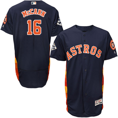 Men's Houston Astros #16 Brian McCann Navy Blue Flexbase Authentic Collection 2017 World Series Bound Stitched MLB Jersey