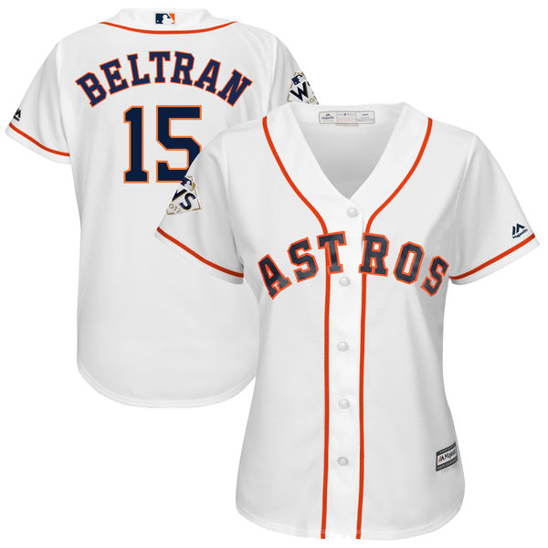 Women's Houston Astros #15 Carlos Beltran White Women 2017 World Series Bound Cool Base Player Jersey