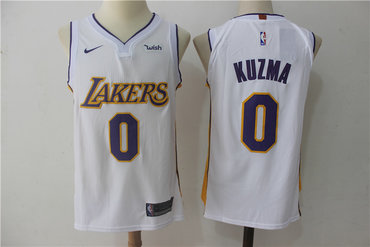 Men's Los Angeles Lakers #0 Kyle Kuzma New White 2017-2018 Nike Swingman Stitched NBA Jersey