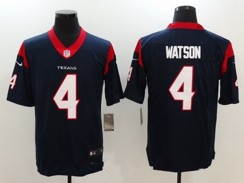 Men's Houston Texans #4 Deshaun Watson Navy Blue Vapor Untouchable Stitched NFL Nike Limited Jersey