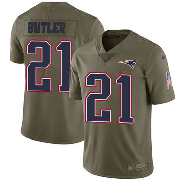 Nike New England Patriots #21 Malcolm Butler Olive Men's Stitched NFL Limited 2017 Salute To Service Jersey