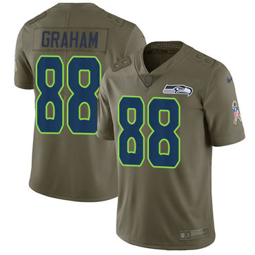 Nike Seattle Seahawks #88 Jimmy Graham Olive Men's Stitched NFL Limited 2017 Salute to Service Jersey