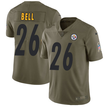 Nike Pittsburgh Steelers #26 Le'Veon Bell Olive Men's Stitched NFL Limited 2017 Salute to Service Jersey