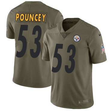 Nike Pittsburgh Steelers #53 Maurkice Pouncey Olive Men's Stitched NFL Limited 2017 Salute to Service Jersey