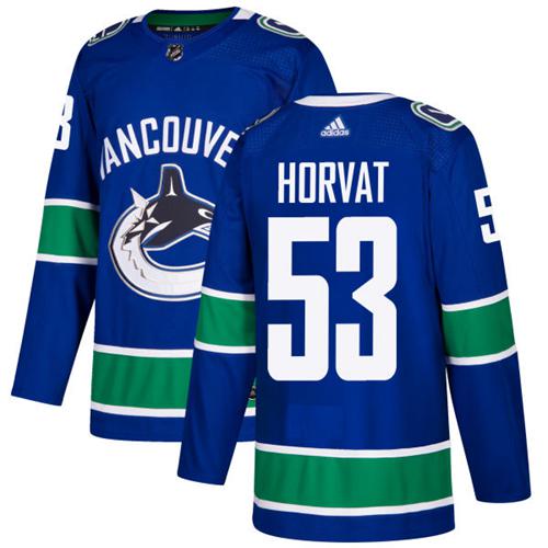 Adidas Vancouver Canucks #53 Bo Horvat Blue Home Authentic Stitched NHL Jersey