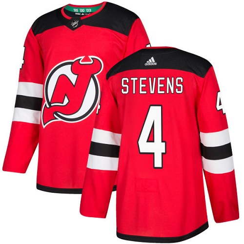 Adidas New Jersey Devils #4 Scott Stevens Red Home Authentic Stitched NHL Jersey