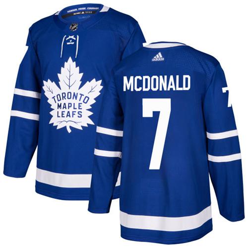 Adidas Toronto Maple Leafs #7 Lanny McDonald Blue Home Authentic Stitched NHL Jersey