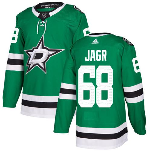 Adidas Dallas Stars #68 Jaromir Jagr Green Home Authentic Stitched NHL Jersey