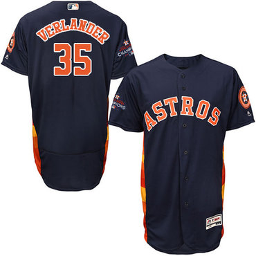 Men's Houston Astros #35 Justin Verlander Navy Blue Flexbase Authentic Collection 2017 World Series Champions Stitched MLB Jersey