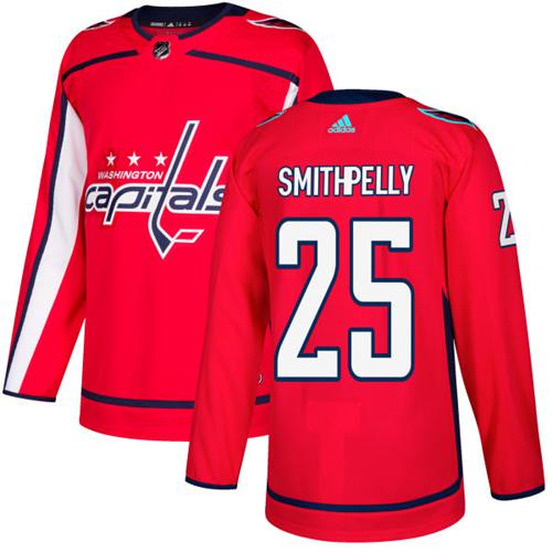 Adidas Capitals #25 Devante Smith-Pelly Red Home Authentic Stitched NHL Jersey