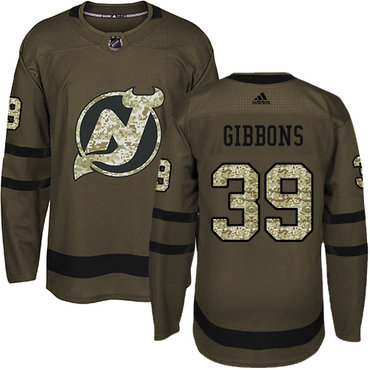 Adidas Devils #39 Brian Gibbons Green Salute to Service Stitched NHL Jersey