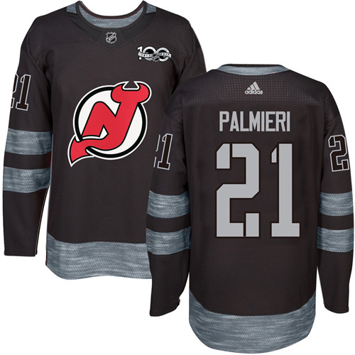 Adidas Devils #21 Kyle Palmieri Black 1917-2017 100th Anniversary Stitched NHL Jersey