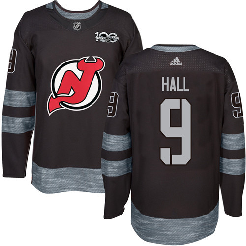 Adidas Devils #9 Taylor Hall Black 1917-2017 100th Anniversary Stitched NHL Jersey