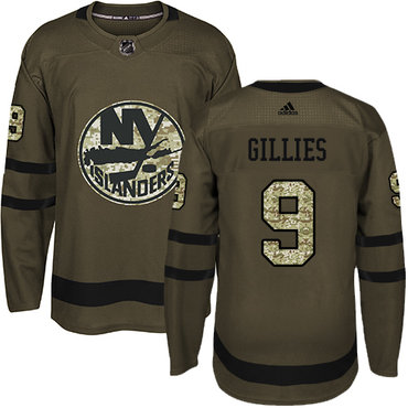 Adidas Islanders #9 Clark Gillies Green Salute to Service Stitched NHL Jersey