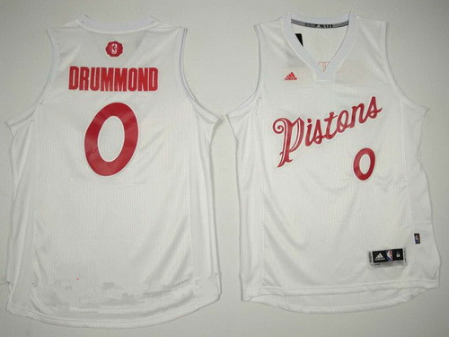 Men's Detroit Pistons #0 Andre Drummond adidas White 2016 Christmas Day Stitched NBA Swingman Jersey