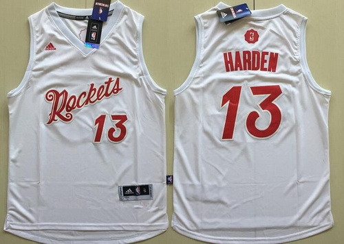 Men's Houston Rockets #13 James Harden adidas White 2016 Christmas Day Stitched NBA Swingman Jersey