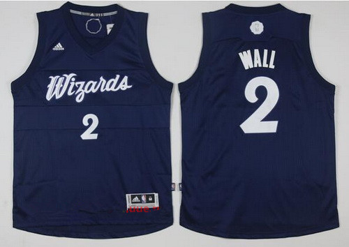 Men's Washington Wizards #2 John Wall adidas Navy Blue 2016 Christmas Day Stitched NBA Swingman Jersey