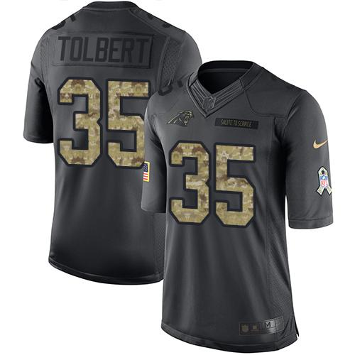 Nike Panthers #35 Mike Tolbert Black Men's Stitched NFL Limited 2016 Salute to Service Jersey