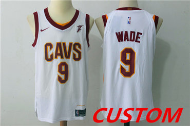 Custom Men's Cleveland Cavaliers White 2017-2018 Nike Swingman Goodyear Stitched NBA Jersey