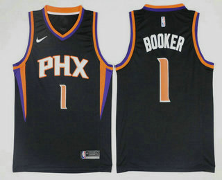 Men's Phoenix Suns #1 Devin Booker Black 2017-2018 Nike Icon Edition Swingman Jersey