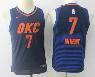 Youth Oklahoma City Thunder #7 Carmelo Anthony Navy Blue 2017-2018 Nike Swingman Stitched NBA Jersey