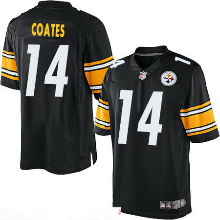 Men's Pittsburgh Steelers #14 Sammie Coates Black Team Color Stitched NFL Nike Game Jersey