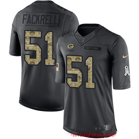 Men's Green Bay Packers #51 Kyler Fackrell Black Anthracite 2016 Salute To Service Stitched NFL Nike Limited Jersey