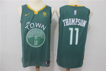 Warriors 11 Klay Thompson Green Nike Authentic Jersey