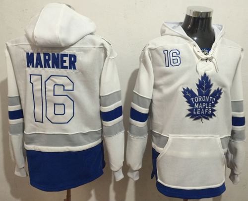 Maple Leafs #16 Mitchell Marner White Name & Number Pullover NHL Hoodie