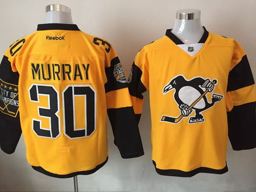 Men's Pittsburgh Penguins #30 Matt Murray Yellow 2017 Stadium Series Stitched NHL Reebok Hockey Jersey