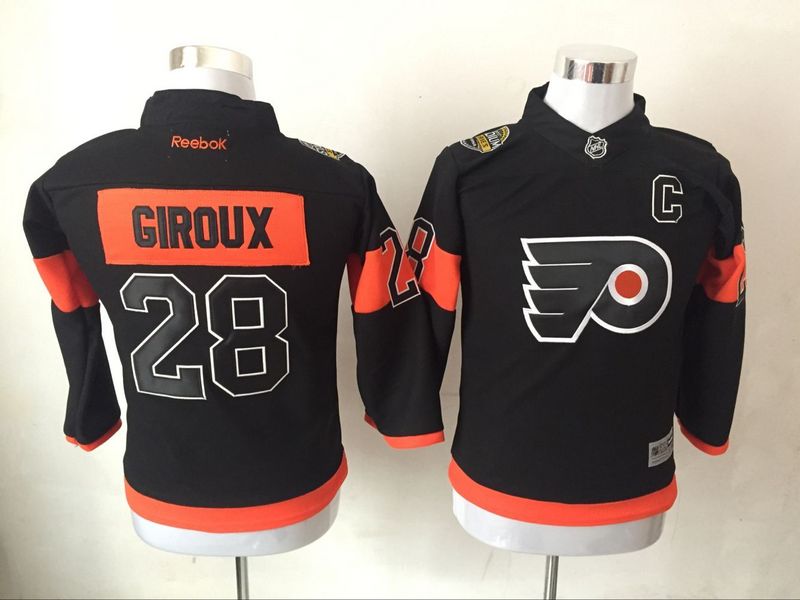 Flyers 28 Claude Giroux Black Youth Reebok Jersey