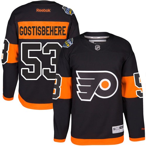 Flyers #53 Shayne Gostisbehere Black 2017 Stadium Series Stitched Youth NHL Jersey